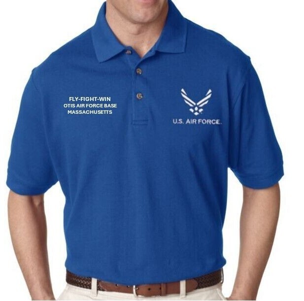 OTIS AIR FORCE BASE*MA*POLO &SWEATSHIRT EMBROIDERED.OFFICIALLY LICENSED