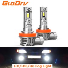 Glodrv Led Fog Lights Bulbs Foglights H11 H16 H8 White For Audi Bmw Mercedez Vw