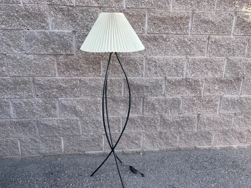 Vintage Mid-Century Modern MCM Fish Wire Wrought Iron Tripod Floor Lamp Calif - Picture 2 of 13