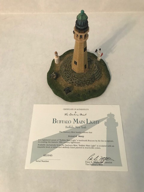 Buffalo Main Light Buffalo New York Danbury Mint Lighthouse Beacons by the Sea