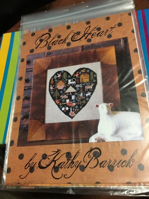 2x Kathy Barrick Sampler - Black Heart & Woodlands North ~ Kreuzstichkarte ~