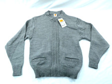 A APPAREL 5510 Unisex Heavyweight ZipFront Crewneck GRAY CARDIGAN MEDIUM POCKET