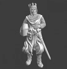 Northern Crusades Miniature Medieval King Relaxed Pose Commander DnD D&D 28mm 3D
