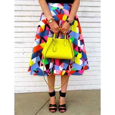 Anthropologie Plenty by Tracy Reece Women's Geo-Stripe Circle Skirt Size 2