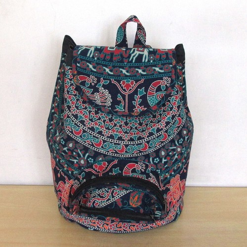Handmade Cotton Backpack For Travel and School, Comfortable, Stylish Bag - Picture 3 of 5