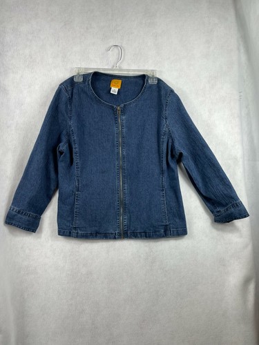 Ruby Rd. Women's denim jacket size 16 zipper from