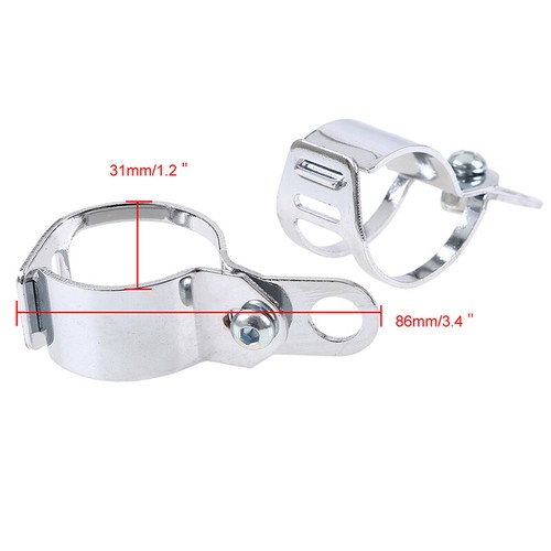 2pcs Turn Signal Light 27-31mm Fork Bracket Steel Indicator Blinker Holder Bolts - Picture 3 of 9