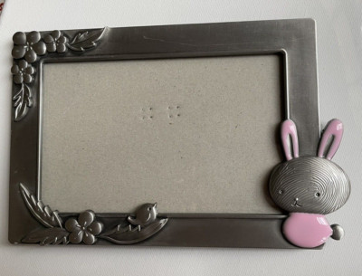 Tiny Miricles Moxie Bunny Photo Picture Frame EASTER Pink Enamel Rabbit READ ALL