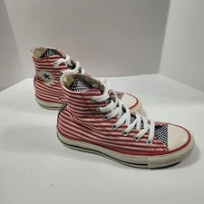 Converse All Star High Sneakers Men’s 3 ladies 5 Red Blue American Flag Shoe