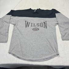 Vintage Wilson Men's XL Sweatshirt Gray Black Colorblock USA Made