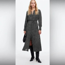 Madewell Suzy Black Long Sleeve Midi Dress XS NWT