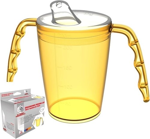 Trinkbecher für Erwachsene mit zwei Henkeln für sicheren Halt auch bei zittrigen Händen - Bild 3 von 4