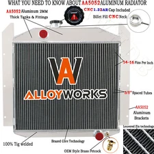 Aluminum 3 Row Radiator For 1949-1952 Studebaker 2R6 2R10 2R11 2R14 2R17 Base L6