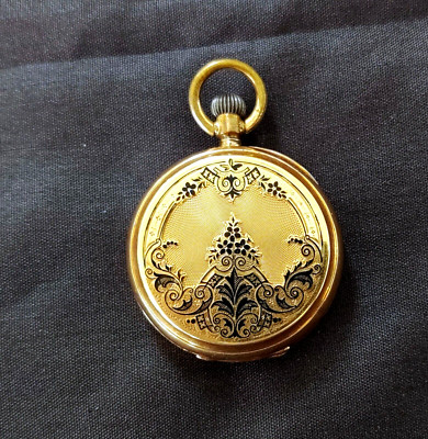 Antique 14 kt Remontoir Pocket Watch Ancre Ligne Droite  15 Rubis   SEPT 14 1881