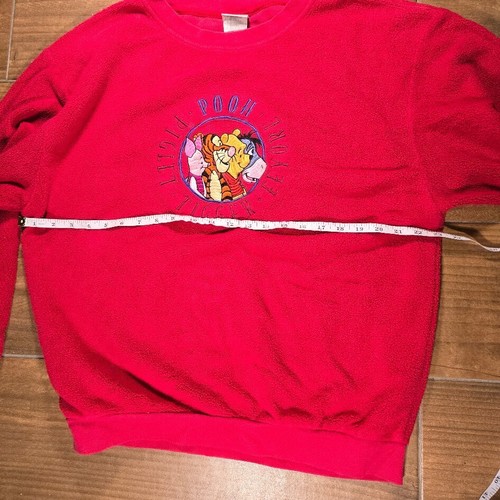 Vintage Disney Store Winnie the Pooh and Friends Embroidered Fleece LARGE RARE - Picture 4 of 5