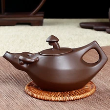 130ml Chinese Yixing Ox Design Purple Clay Pot Zisha Clay Pottery Teapot Tea Set