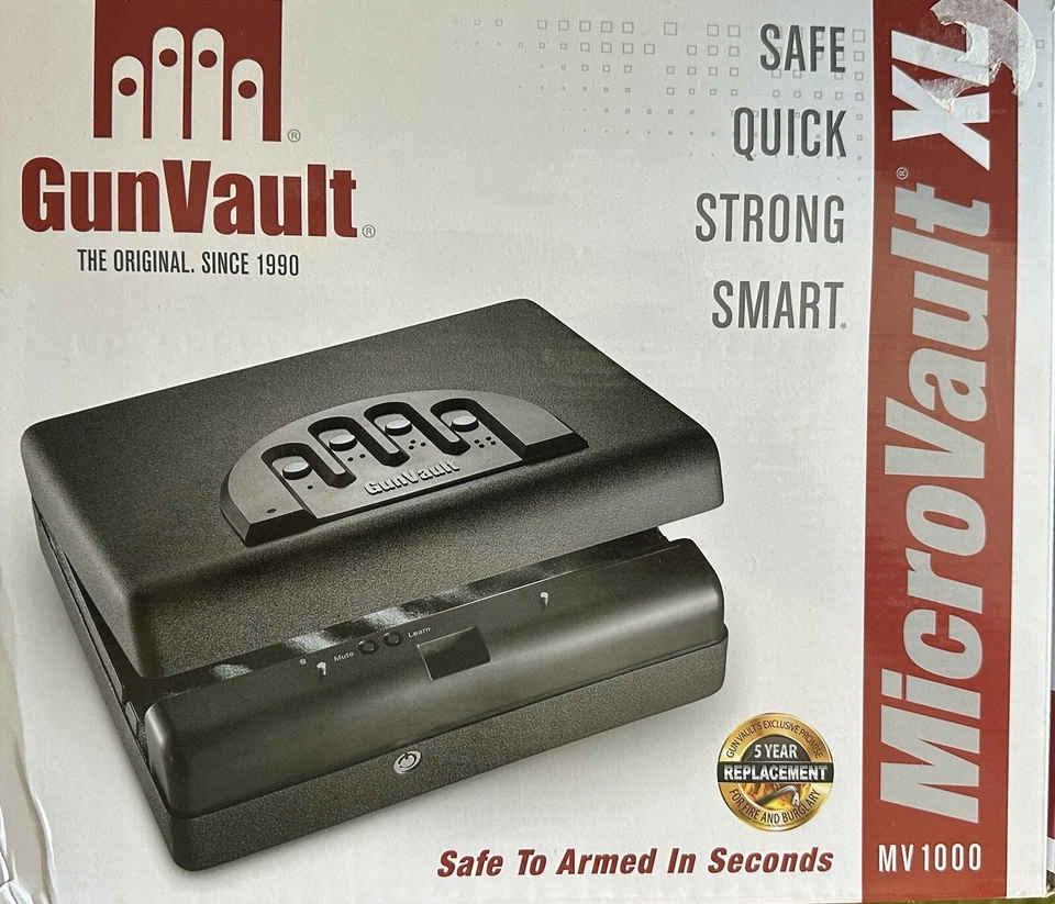 Pistola de huellas dactilares GunVault MV1000 MicroVault XL segura Foto 2 de 4