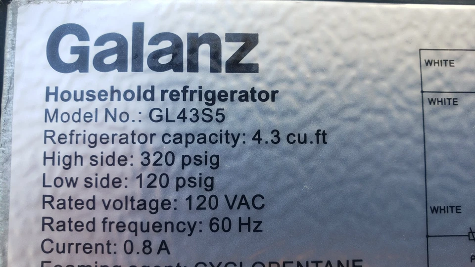 Galanz  Compressor  Refrigerator  Mod;  GL43S5 - Image 2 of 4