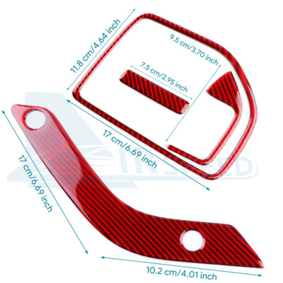 4-Piece Red Carbon Fiber Door Handle Trim Cover For 2011-17 Jeep Wrangler JK Interior