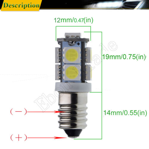 Weiß/Warmweiß E10 6V 12V 24V 9SMD LED Schraubsockel Taschenlampe Birne Lampe - Picture 3 of 10