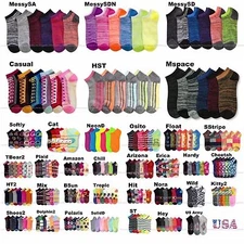 6 & 12 Pairs Women Everyday Socks Low Cut Multi Pattern Fashion Casual 9-11