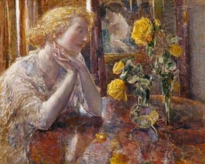 Roses Frederick Childe Hassam 1929 American Impressionist Floral Interior Print