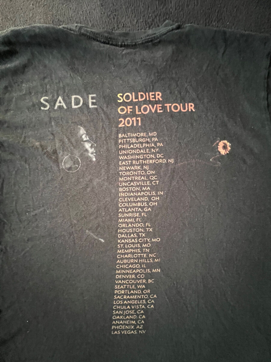 Sade Soldier Of Love 2011 Tour Concert T-Shirt 2-Sided Sade Soldier Of Love 2011 Tour Concert T-Shirt 2-Sided
