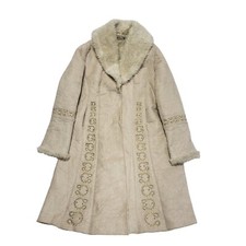 Joanna Hope Vintage Y2k Cream Hook Eye Faux Fur Coat Uk Women's Size 24