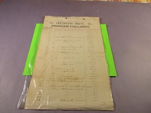 VINTAGE  ASHLAND, PA PIONEER COLLIERY MEMORABILIA DATED 1900