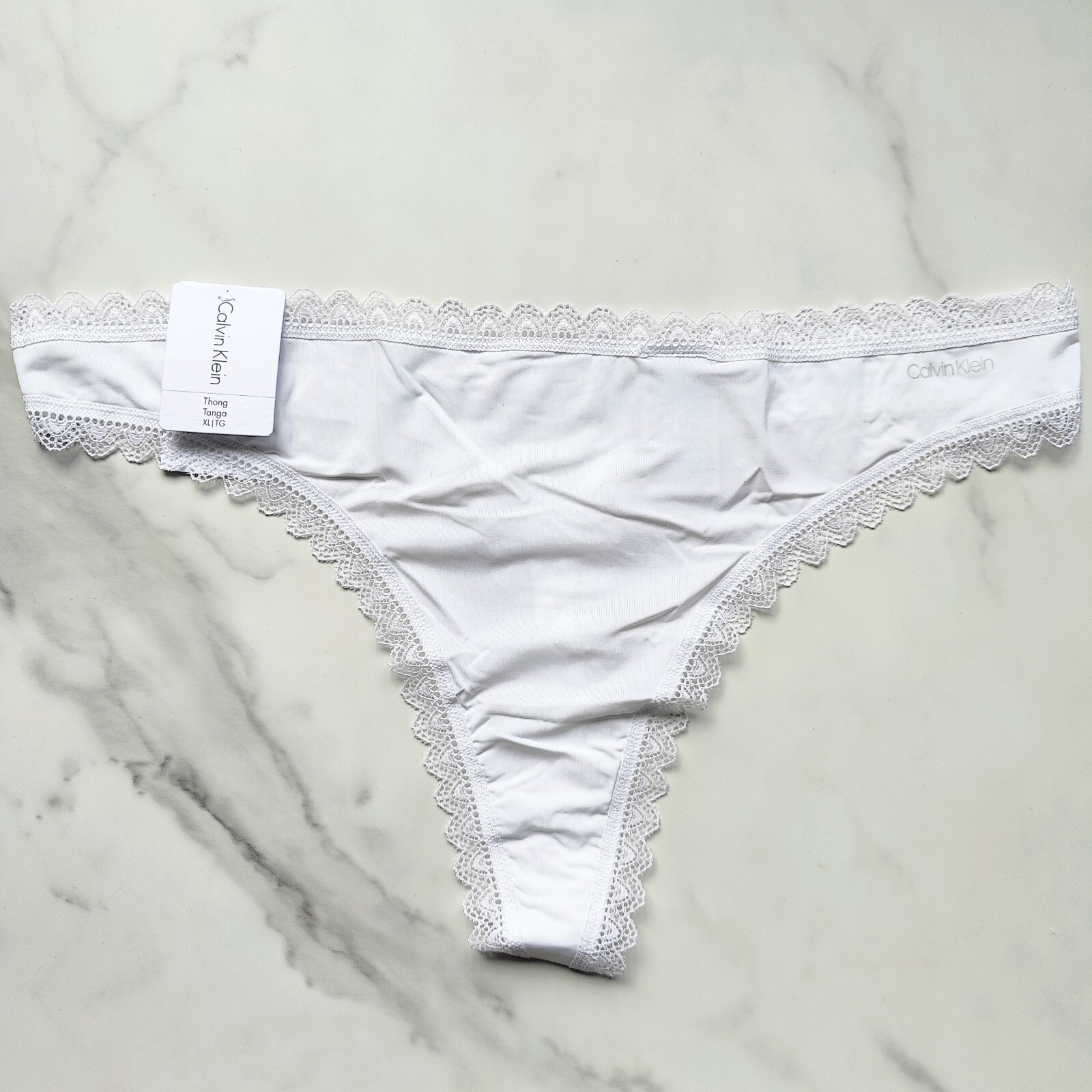 Calvin Klein Flirty Micro Thong Panty White SZ XL