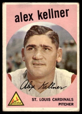 1959 Topps Baseball Card Alex Kellner St. Louis Cardinals #101 VG