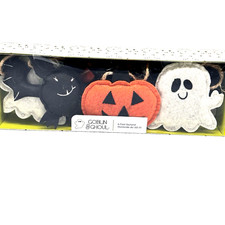 Halloween Garland Smiling Ghosts Bats Jack O Lantern Pumpkins Felt Stitched 6 Ft