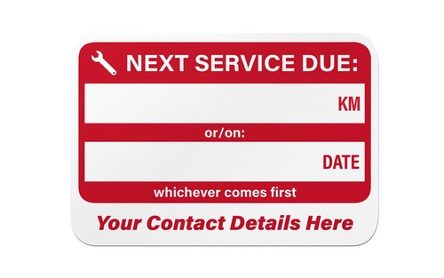 75X52mm Custom Maintenance Vehicle Next Service Due Label Stickers X100 X50 X10 - Picture 9 of 11