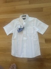 Nautica Boys Holiday Photo Outfit White Oxford Size L 6 New Tags Button Down