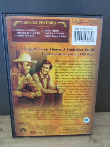 The Tin Star (DVD 1957 Widescreen) Henry Fonda, Anthony Perkins Very Good - Picture 2 of 3