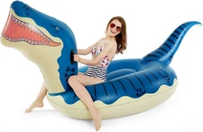 Inflatable Dinosaur Swimming Pool Float for Kids Boys Girls Adults 124'' Giant T