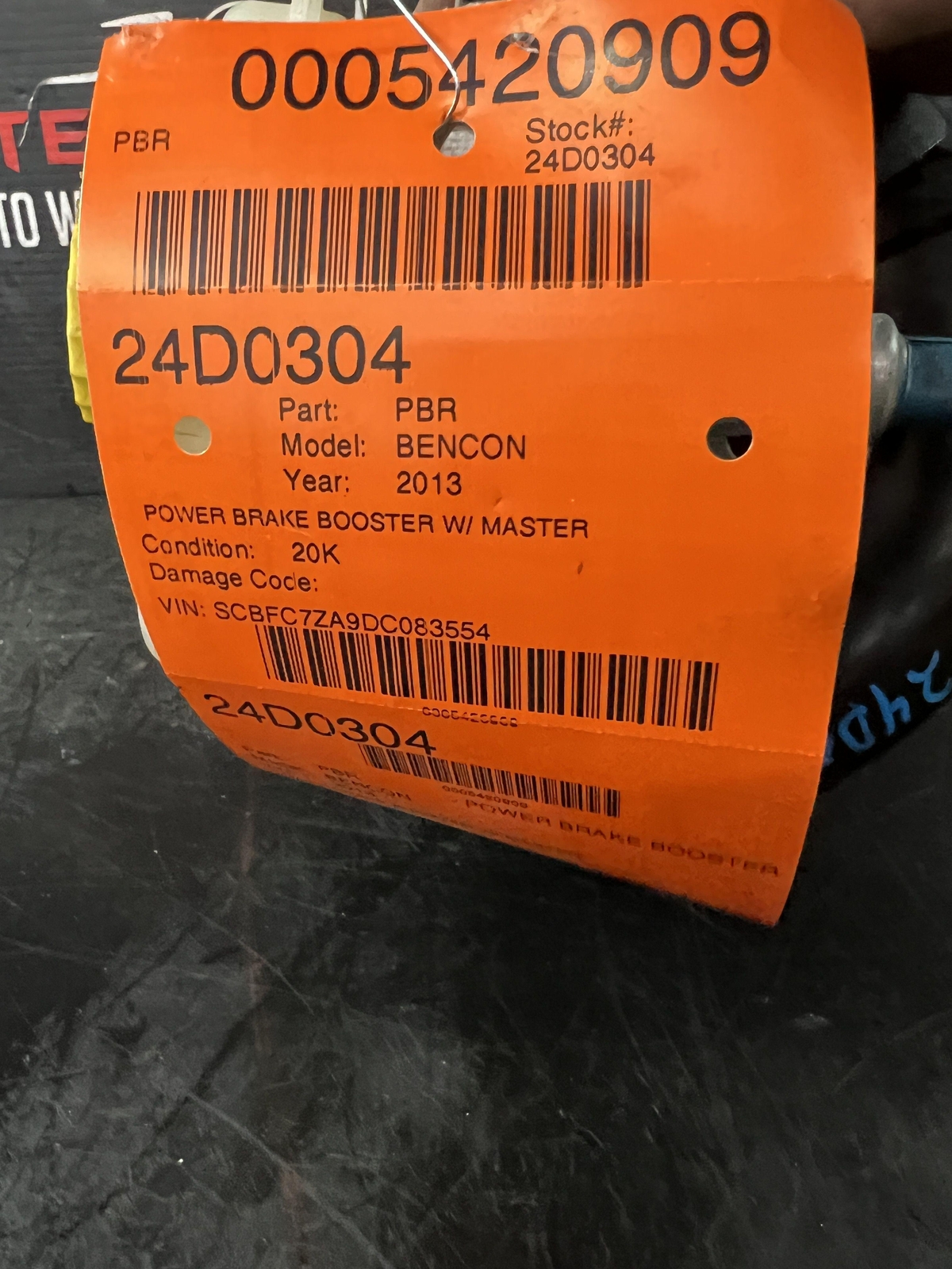11-18 BENTLEY CONTINENTAL GT POWER BRAKE BOOSTER W/ MASTER CYLINDER 3W1612105F