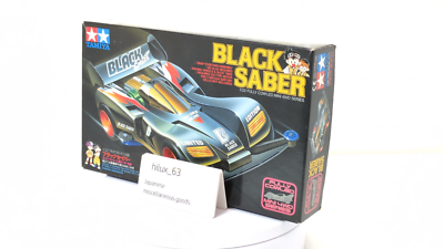 TAMIYA Tamiya Full Cowl Mini 4WD 1/32 Black Saber Racing Wheels