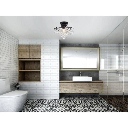 Elegant Lighting Toureg 16" Metal and Crystal Flush Mount in Black - Picture 2 of 8