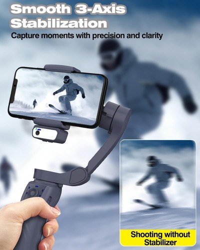 3-Axis Fold Selfie Stick Handheld Gimbal Stabilizer &Tripod Mount For Smartphone - Picture 2 of 9