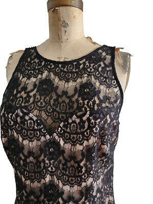 jay godfrey lace dress Jay Godfrey Womens Gold Slip Sheath Lace Midi Satin Spaghetti Strap Dress  NWT