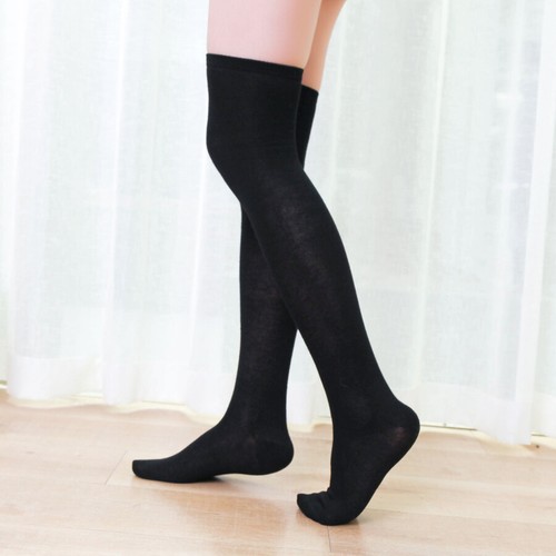 Women's Thigh Socks Black White Striped Long Tube Cotton Women Knee Socks Lot - Picture 22 of 32