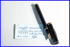 Large Sheaffer Connoisseur F 18K Gold Nib Cartridge Fountain Pen Black