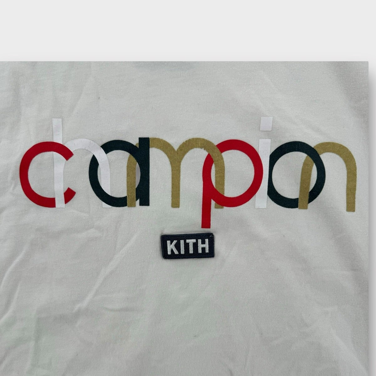 ■KITH■Kith ブランドのチャンピオン T シャツ KITH x Champion T Shirt Mens XL Double Logo Tee Rainbow