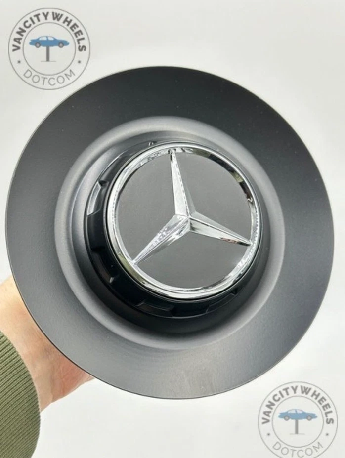 Tampão central cubo roda 4 peças 147 mm Mercedes Benz W213 W205 R190 A2224002800 preto - Imagem 2 de 4