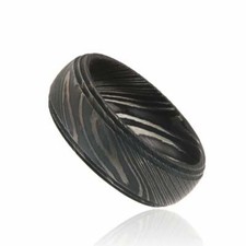 New 8mm Wide Damascus Steel Ring