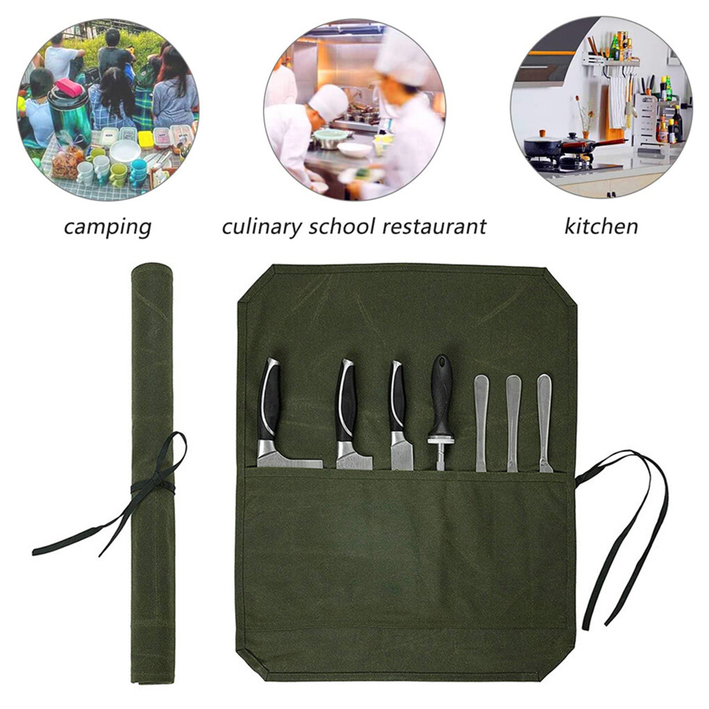 Cutlery Roll Case Professional Reusable Cooking Tool Storage Holder