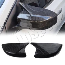 Carbon Fiber Rearview Mirror Cap Cover Trim For Nissan Sentra 2013-19 W/O Signal