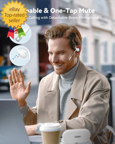 Airflow Open Ear Headphones with Mic, Bluetooth 5.3 Wireless Headsets - Picture 4 of 9