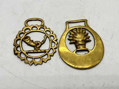 VINTAGE PAAR PFERDE MESSINGE WEIZEN UND JAGDHORN DESIGNS